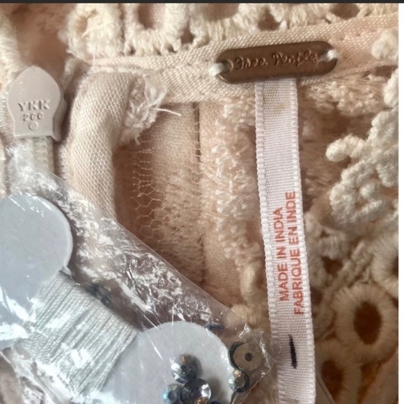 Free People Cream and Silver Mini Dress - Picture 5 of 8